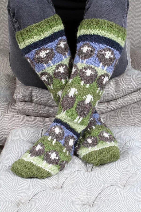 Flock Of Herdwick Sheep Long Socks