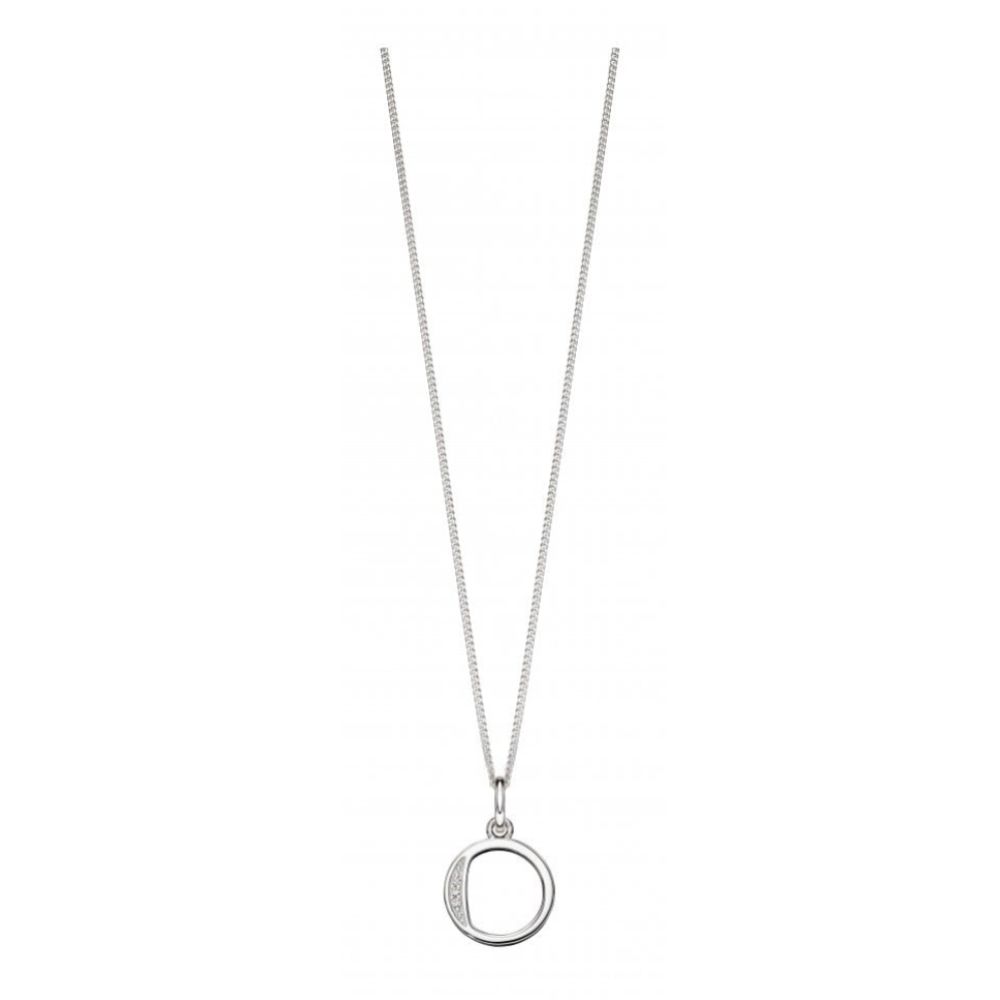 Art Deco Initial 'O' CZ Pendant