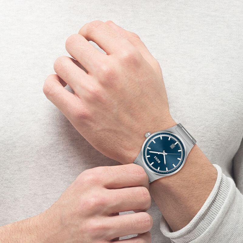 Candor SS Bracelet With Blue Dial Gents Watch