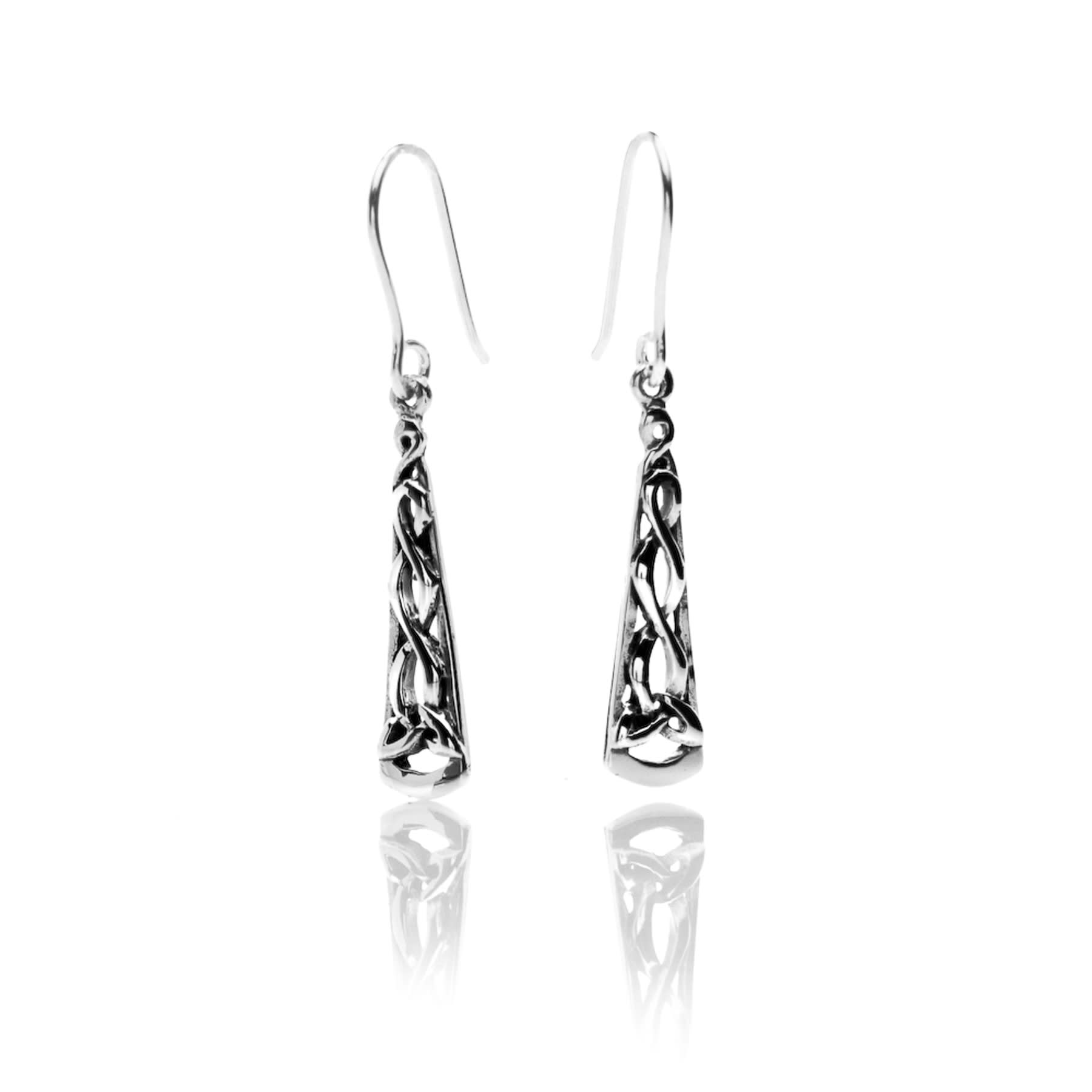 Celtic Long Trinity Knot Earrings