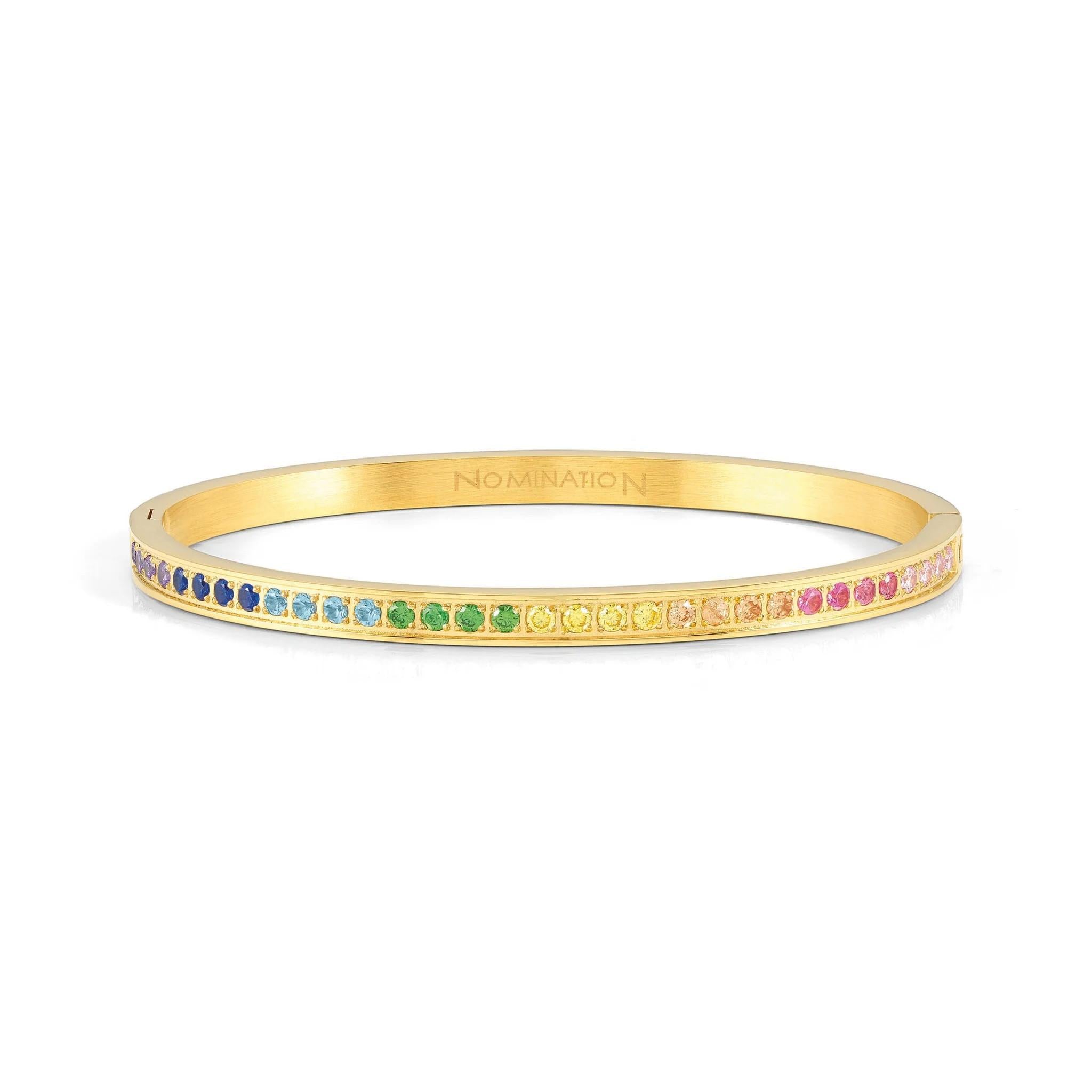 Pretty Bangle In YG With Multicolour CZ