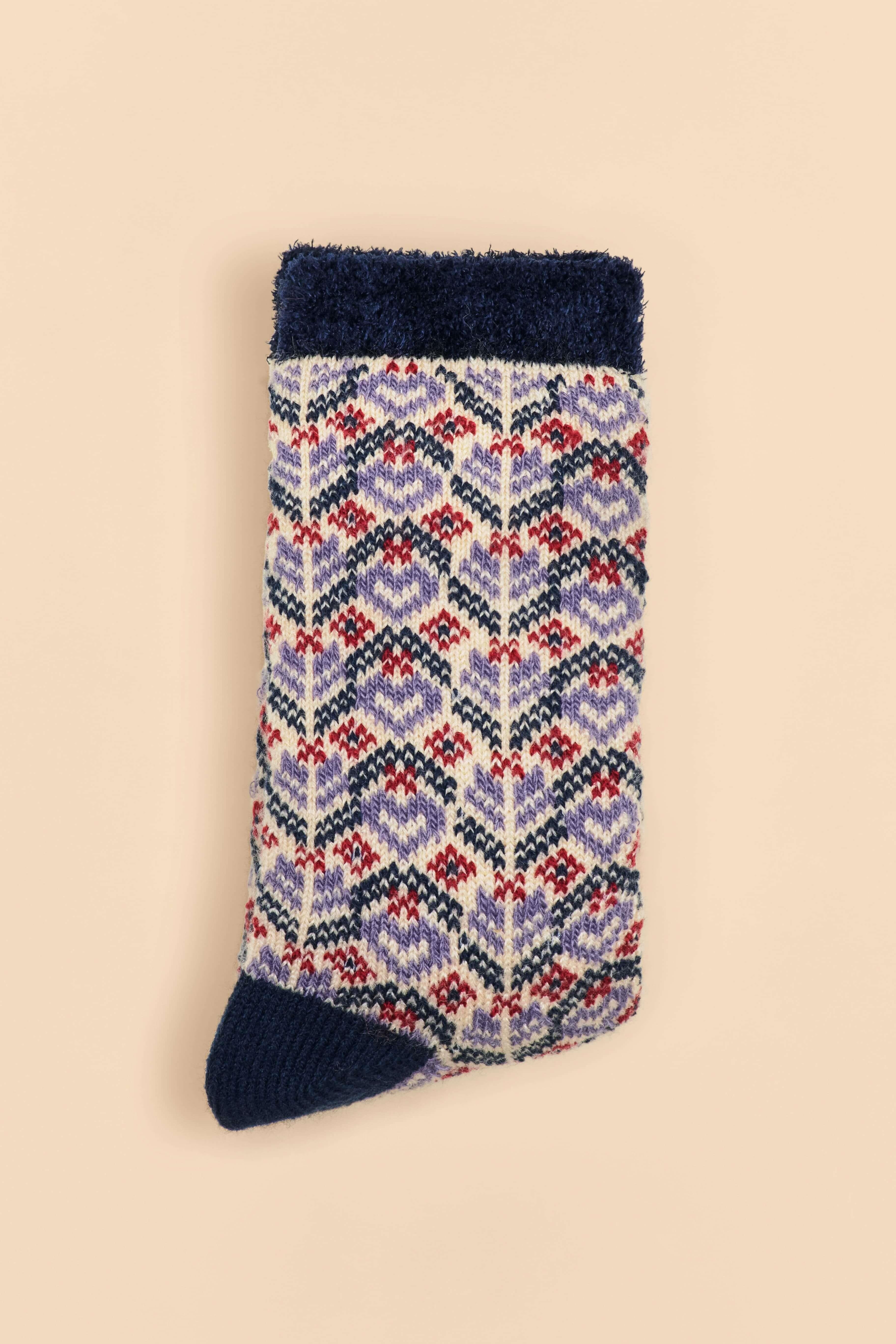 Fair Isle Cosy Socks - Cream
