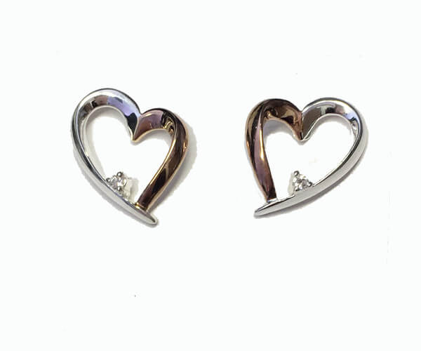 Silver & Rose Gold Offset Earrings