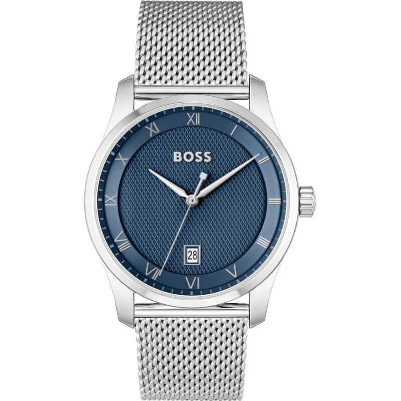 Principle SS Mesh Strap With Blue Dial Gents Watch
