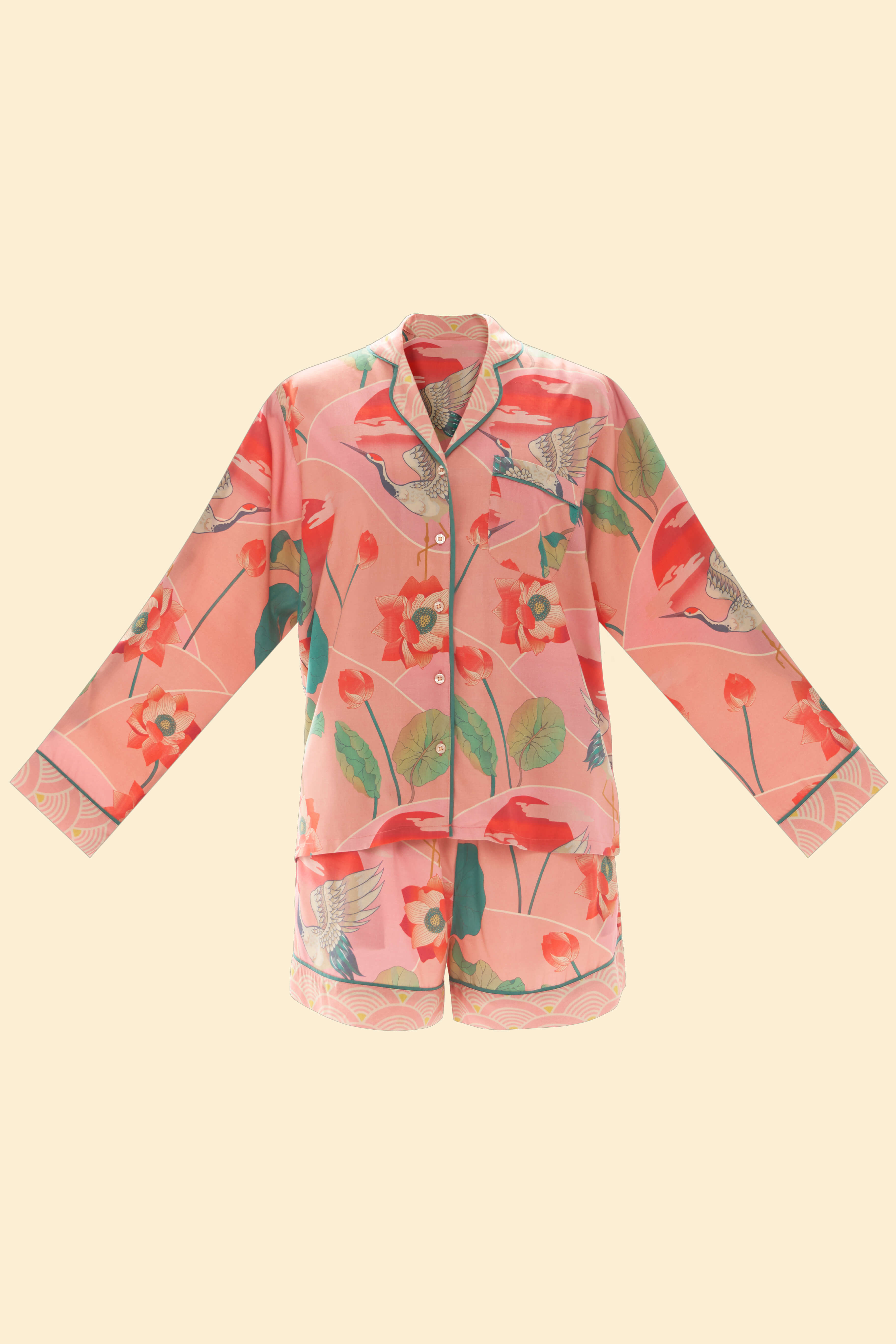 Crane at Sunrise Supersoft Summer Pyjamas