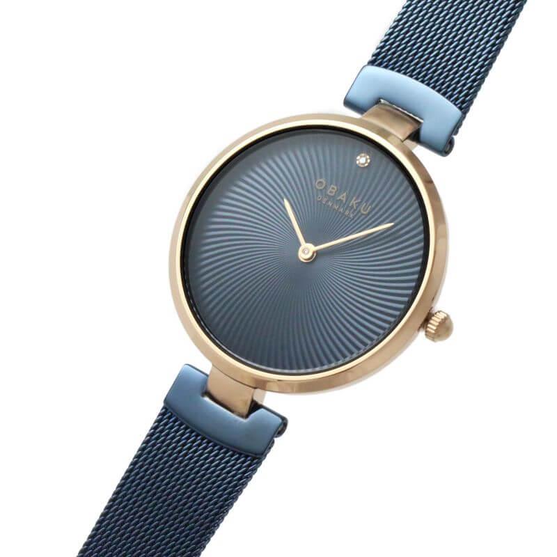 Diamant Blue IP Ladies Watch