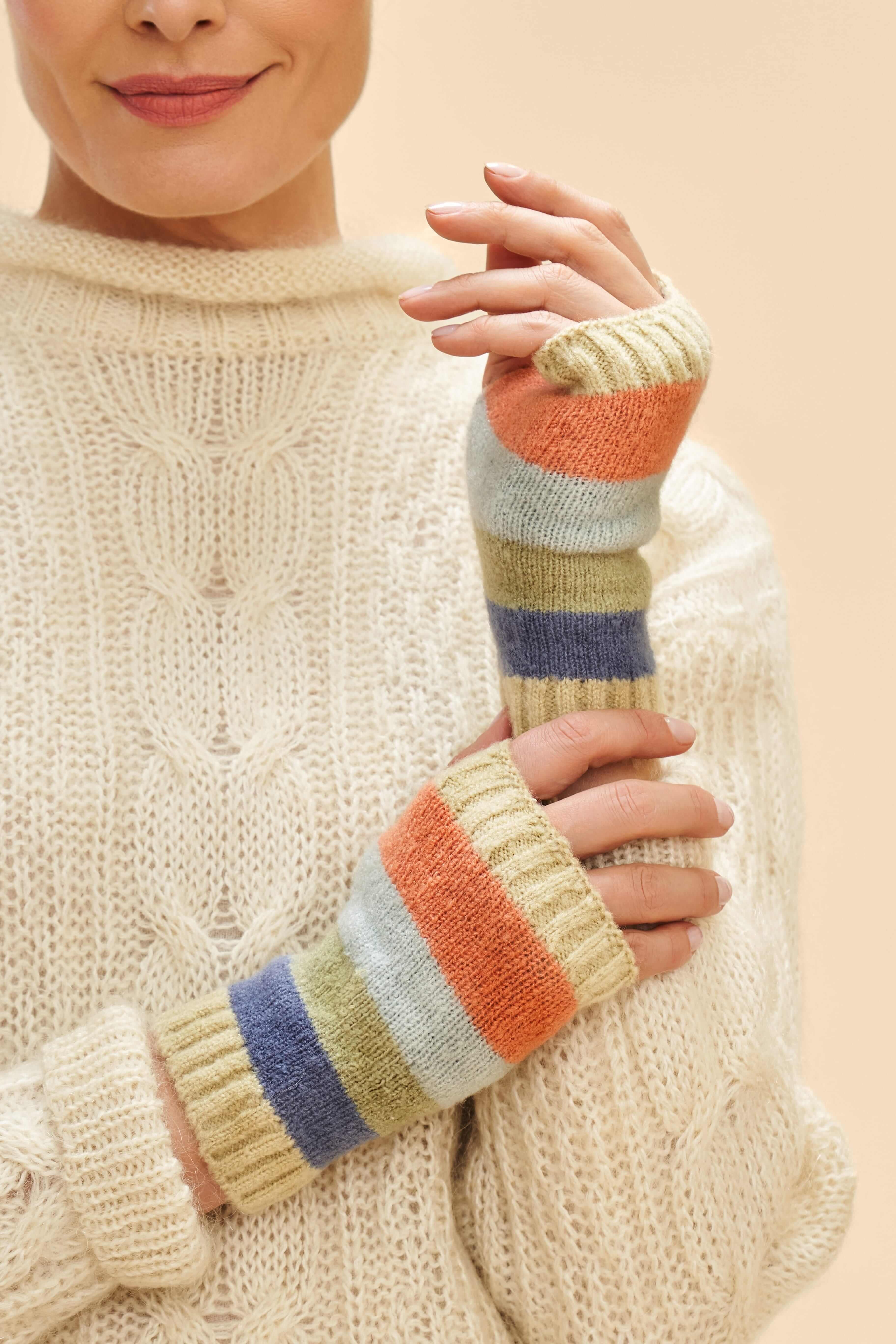 Ladies Lilia Wrist Warmers - Pastel Mix
