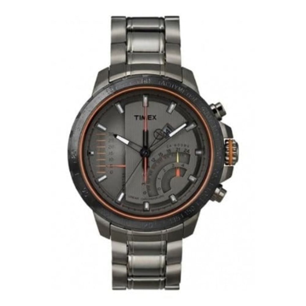 Gents IQ Linear Chronograph Grey Bracelet Watch