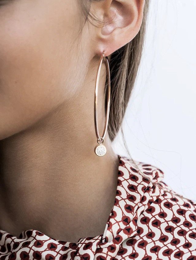 White Patina Charm BOTTONE 10mm (RG/P)