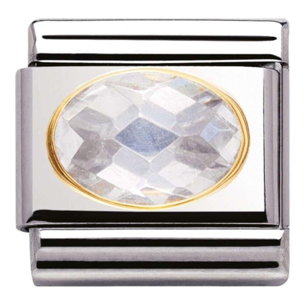 Classic Gold Setting White Stone CZ Link