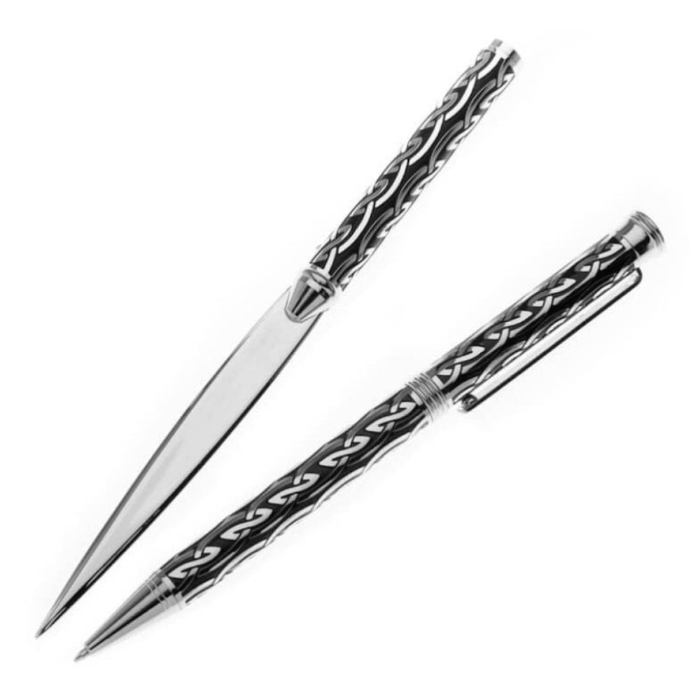 Celtic Zig Zag Knot Ballpoint Pen and Knife Set