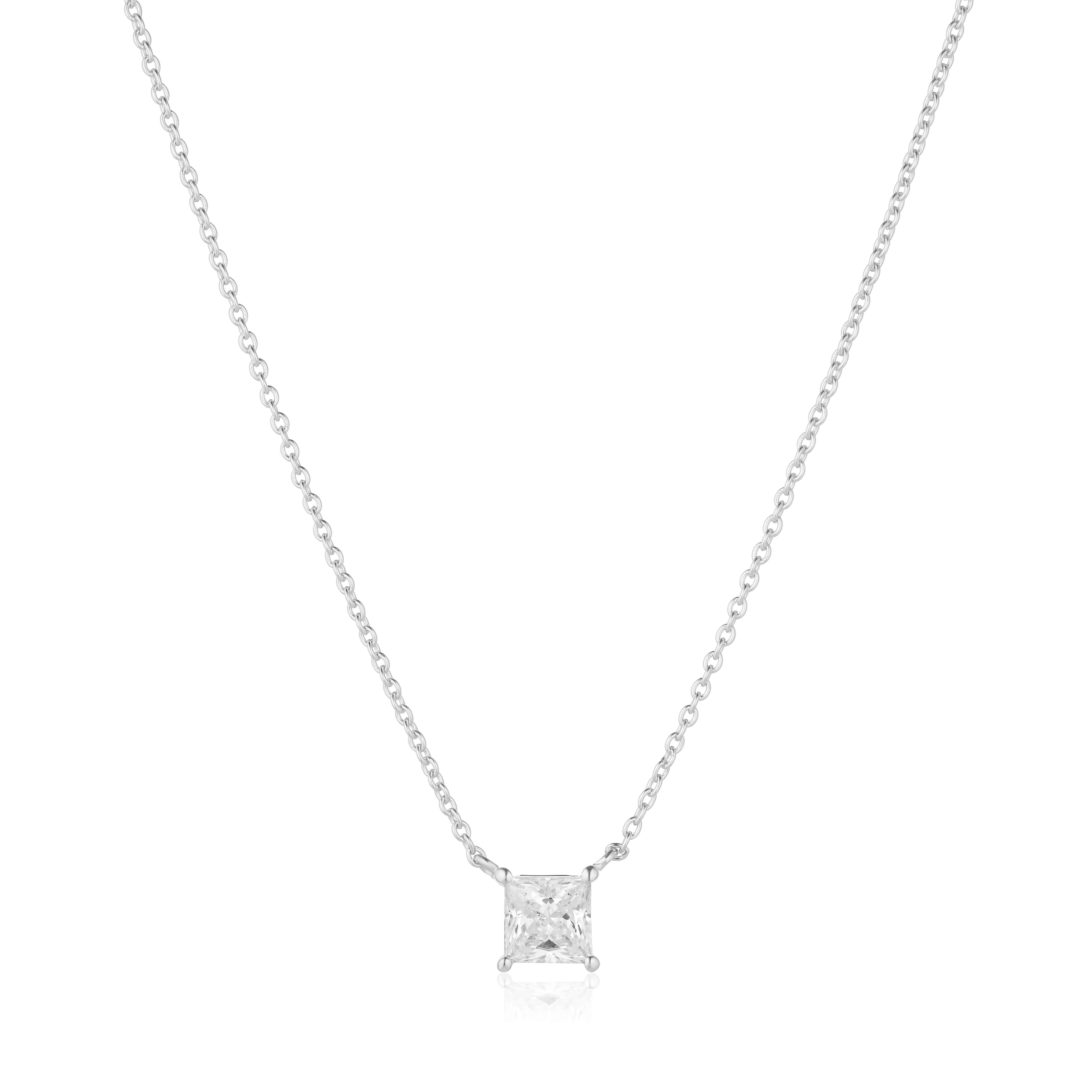 Ellera Quadrato Necklace With White Zirconia