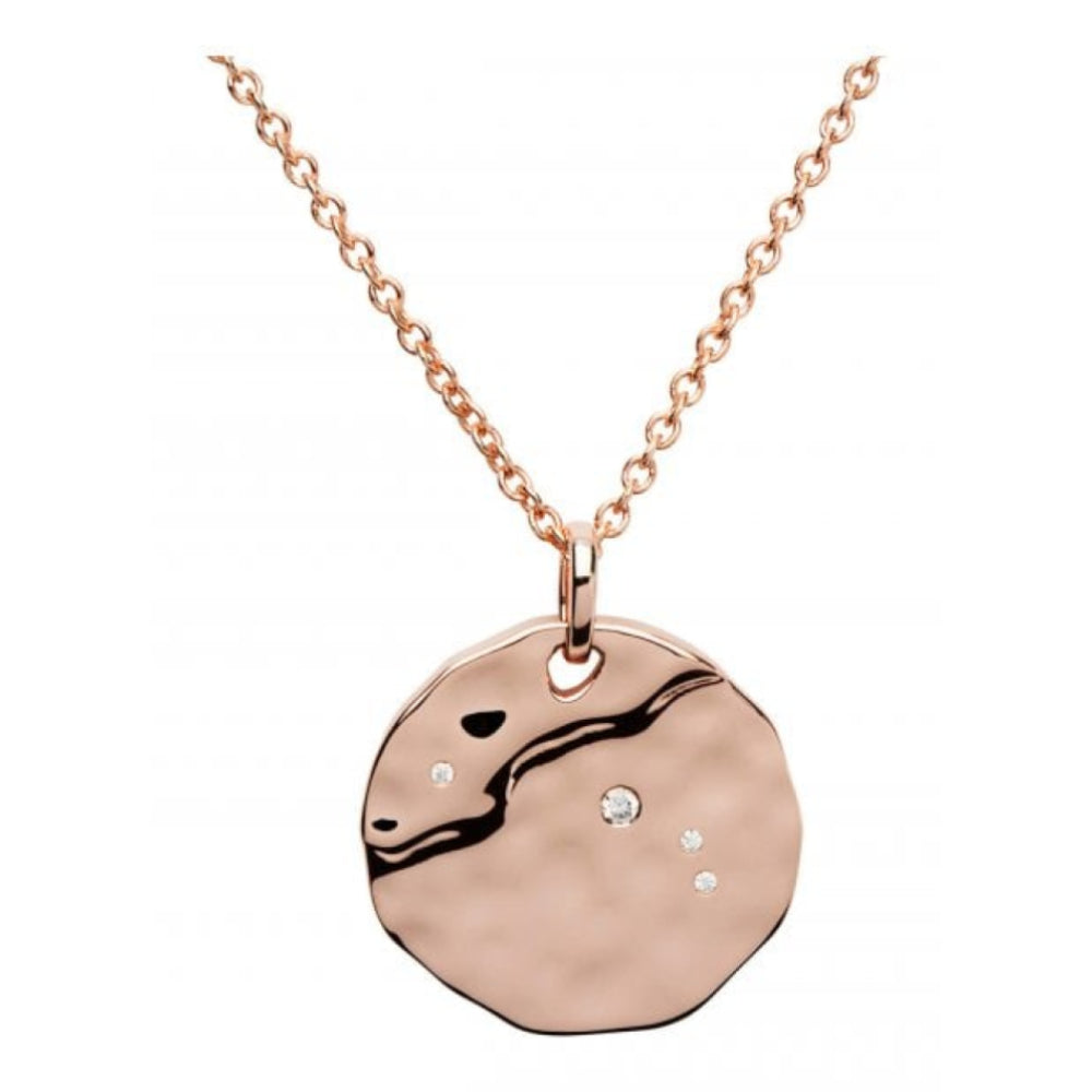 Silver 925 Pendant With Rose Gold Plating-Cz Incl.Chain. Aries