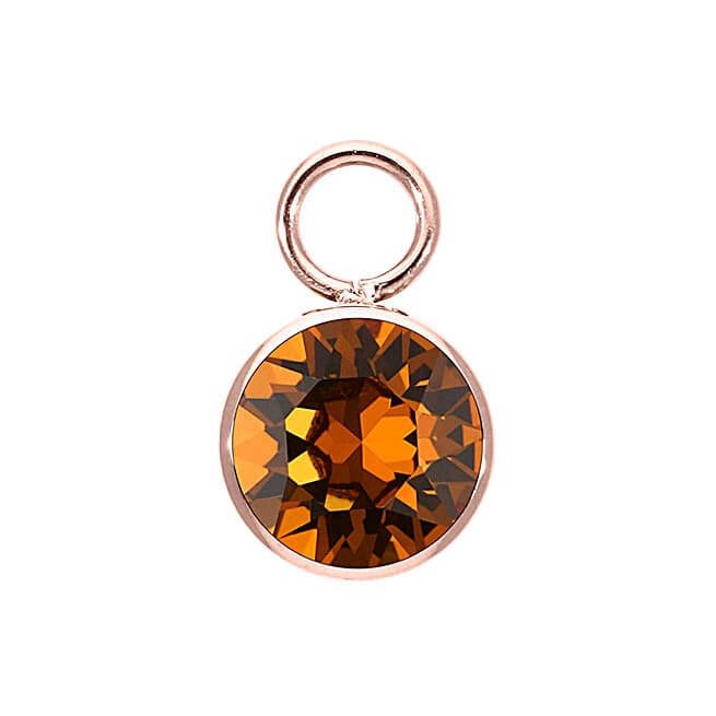Light Amber Charm BOTTONE 10mm (RG/P)
