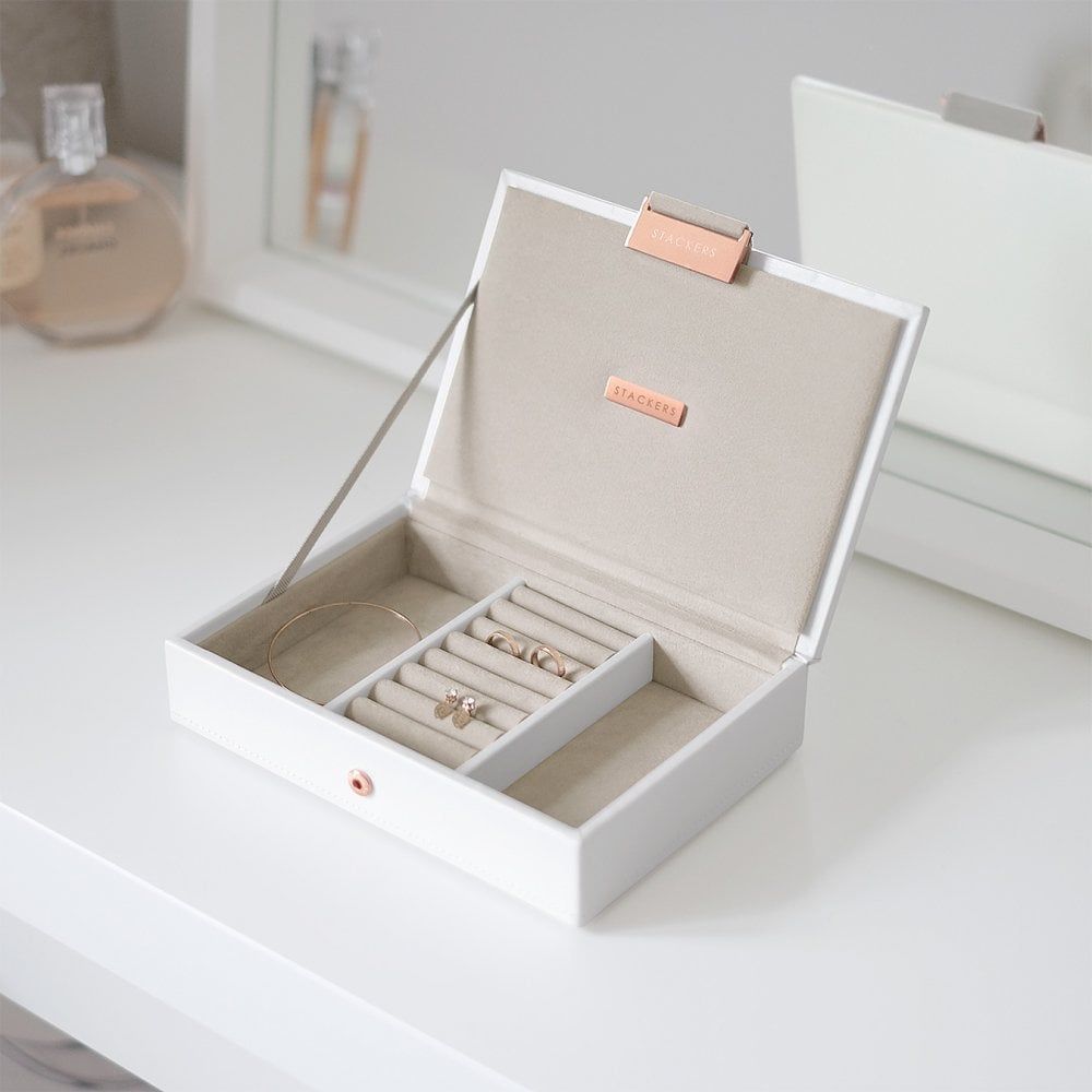 Limited Edition White Mini Lidded Stacker Rose Gold
