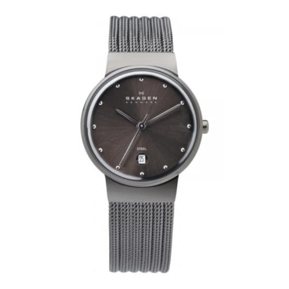 Ladies Steel Dark Grey Mesh Bracelet Watch
