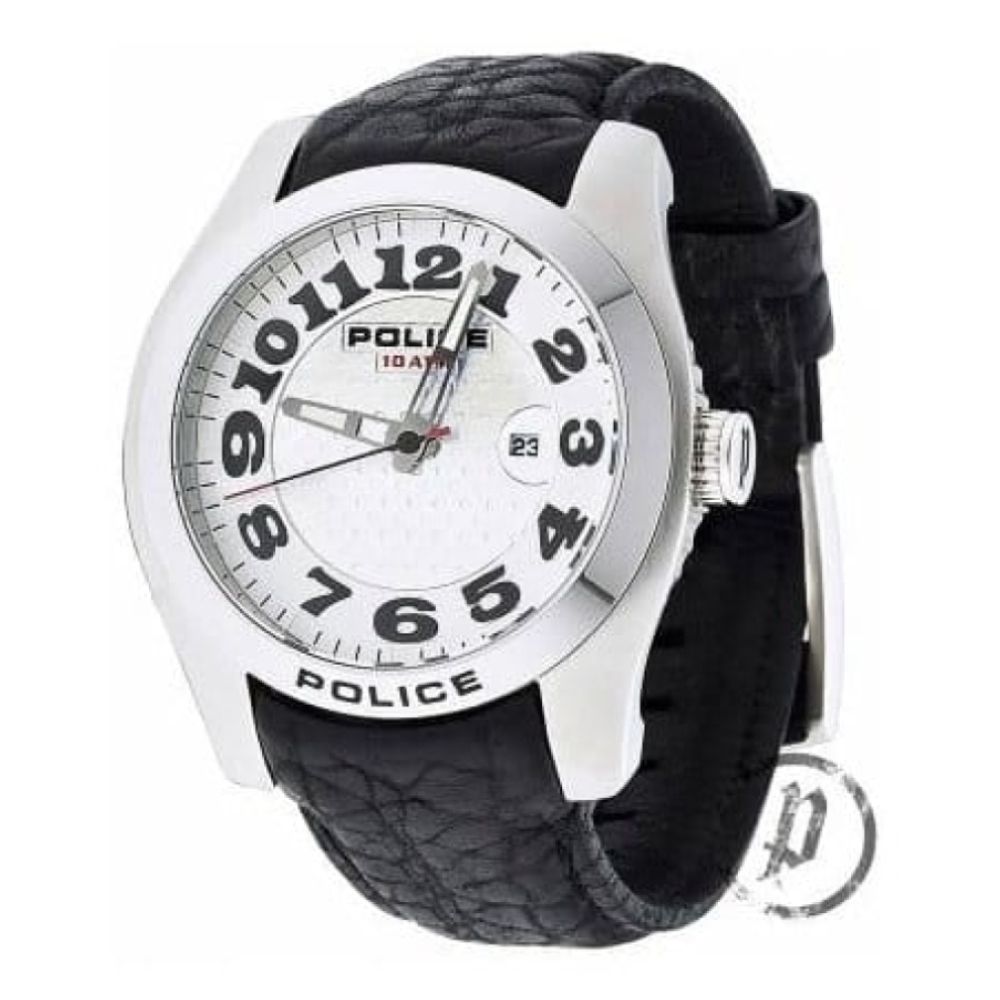 Attire Gents Black Leather Quartz Analogue Wristwatch