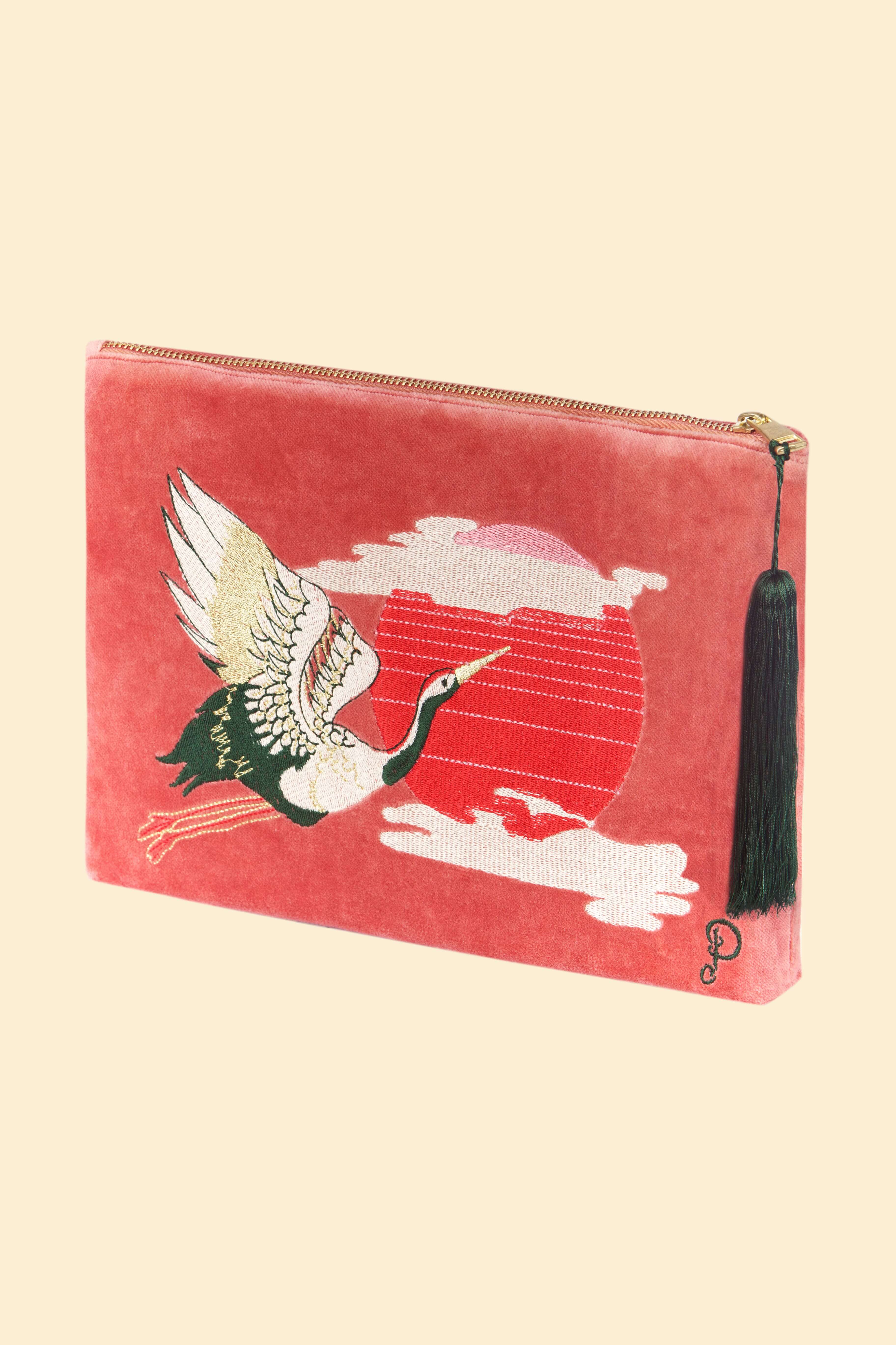 Crane at Sunrise Zip Pouch