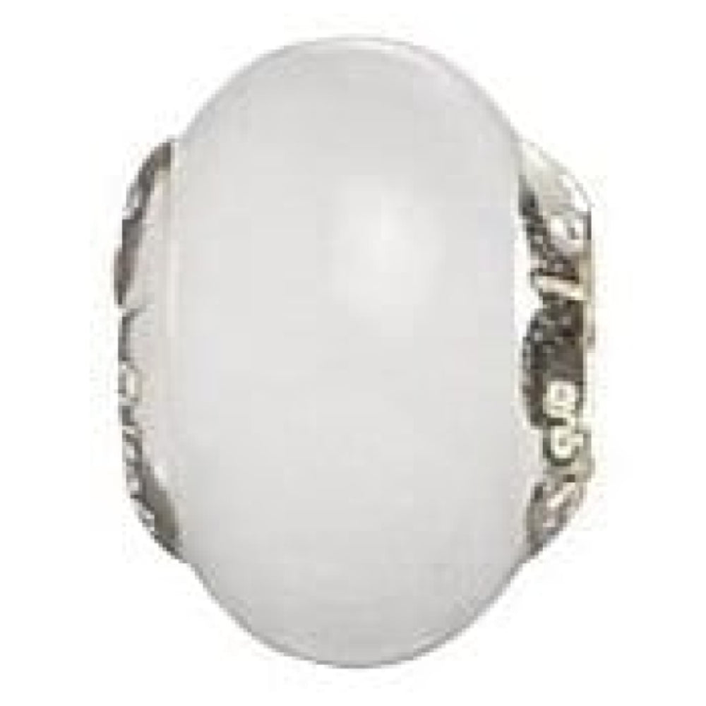 Sterling Silver 'White' Murano Glass Link