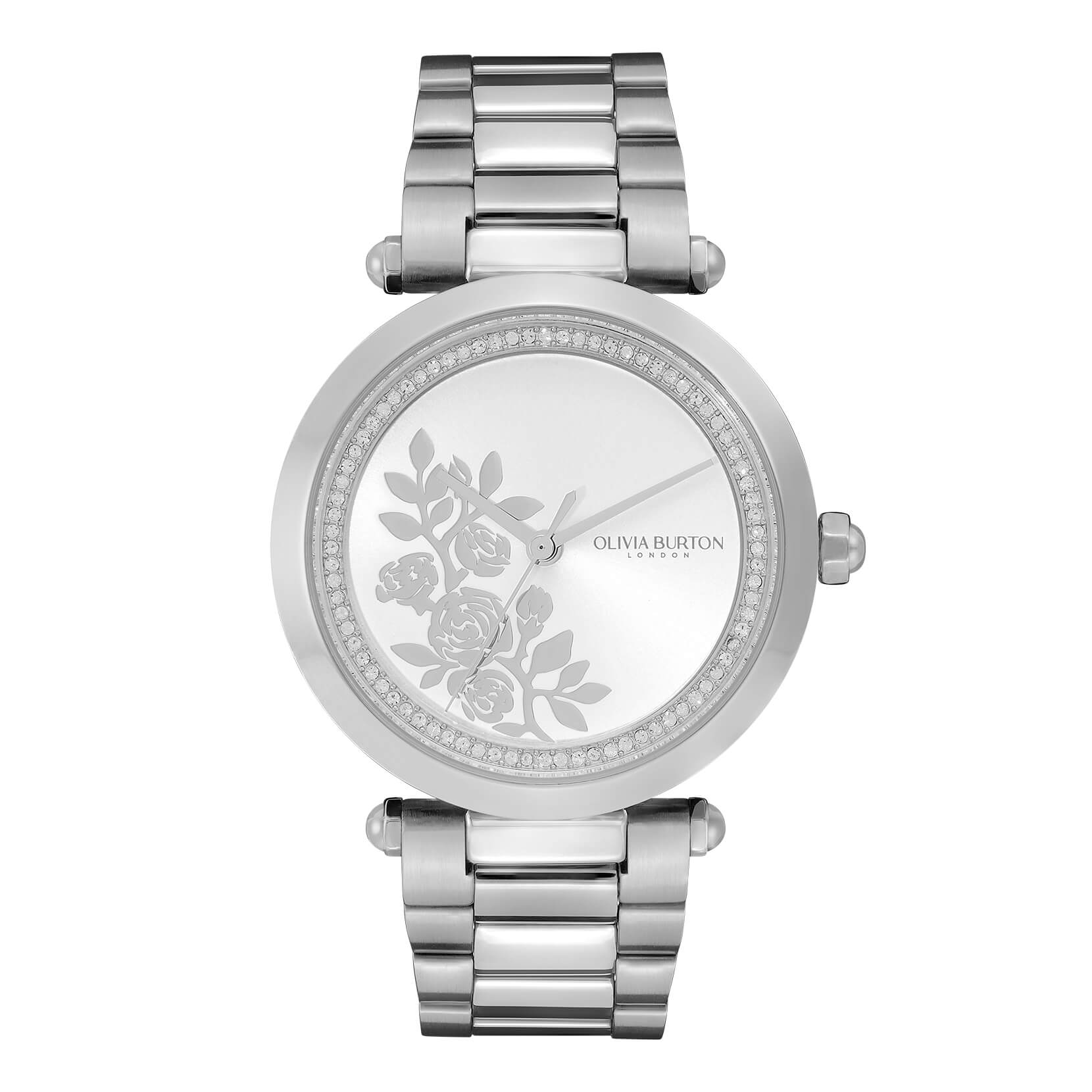 Signature Floral T-Bar White & Silver Bracelet Watch
