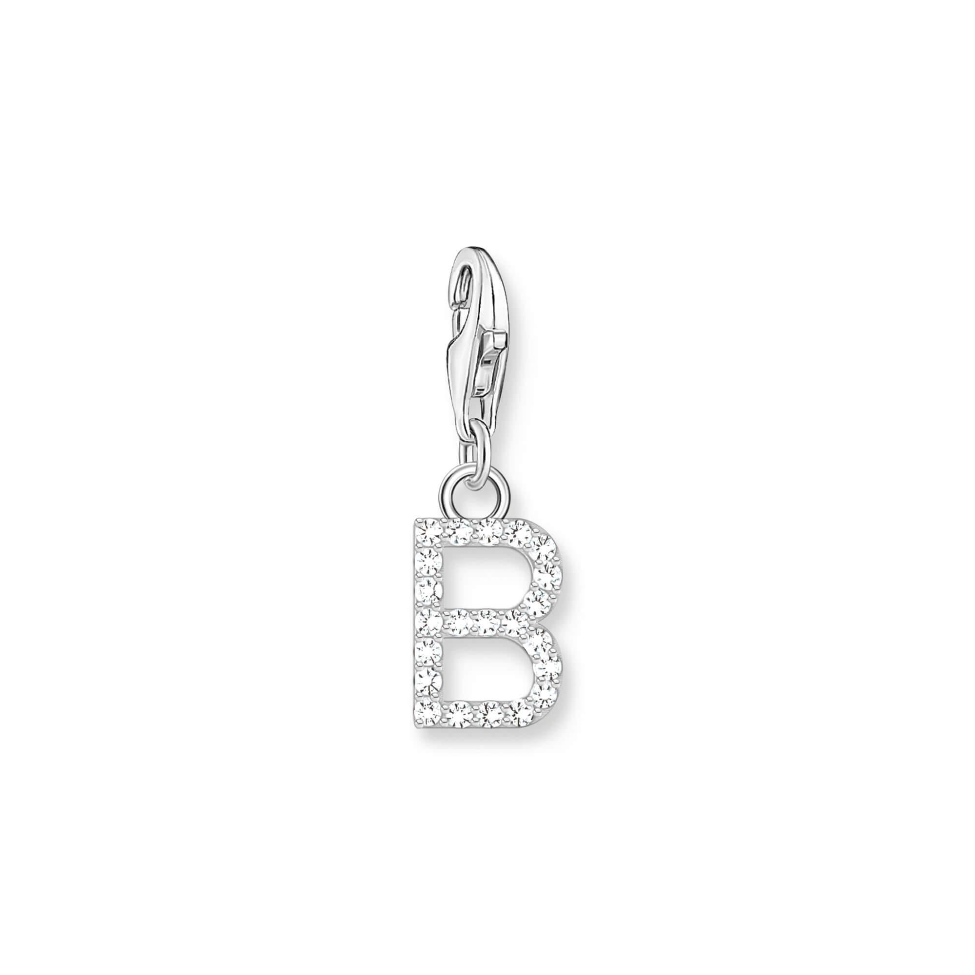 Sparkling letter B Charm Pendant