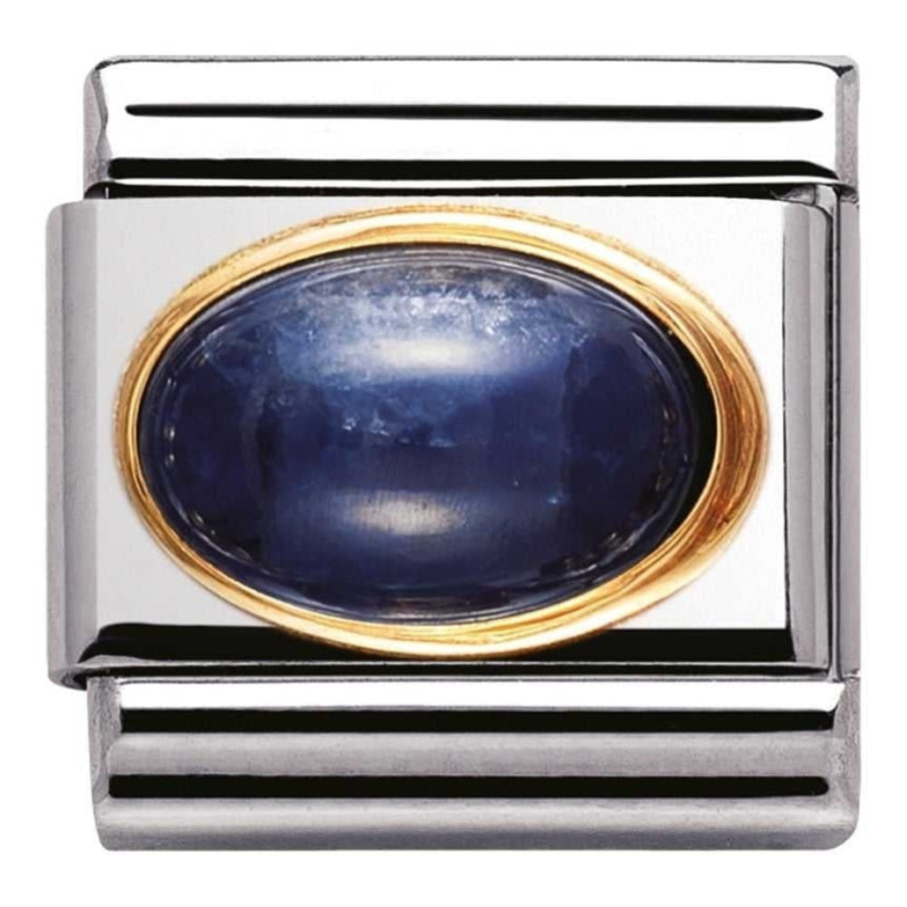 Classic Gold Set Sapphire Stone Link