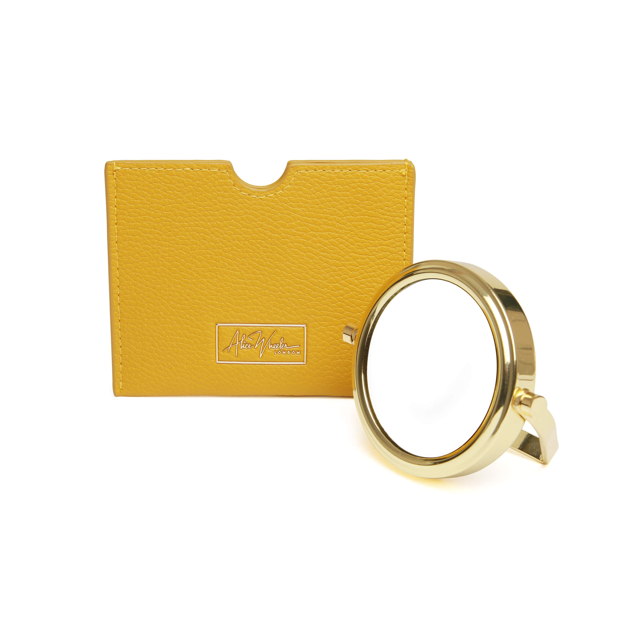 Mirror & Pouch In Ochre - 7x Magnification