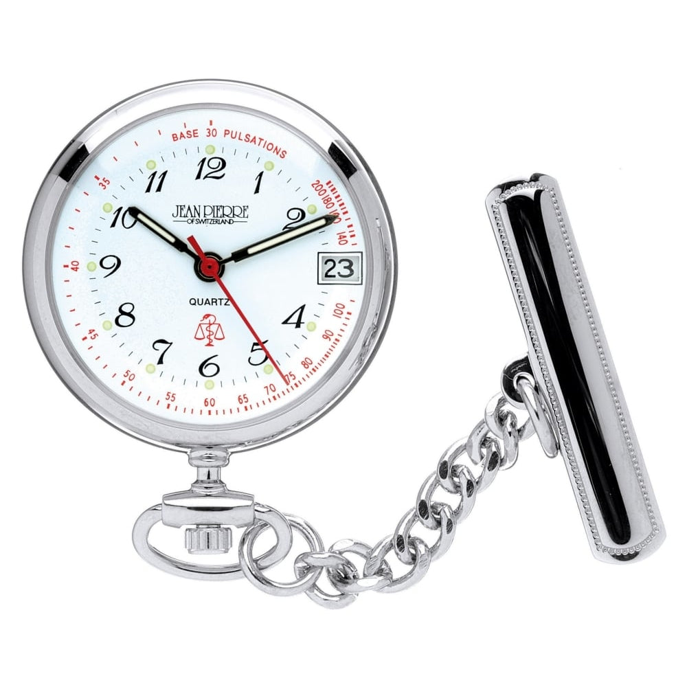 Chrome Plated Quartz Nurses Fob Watch