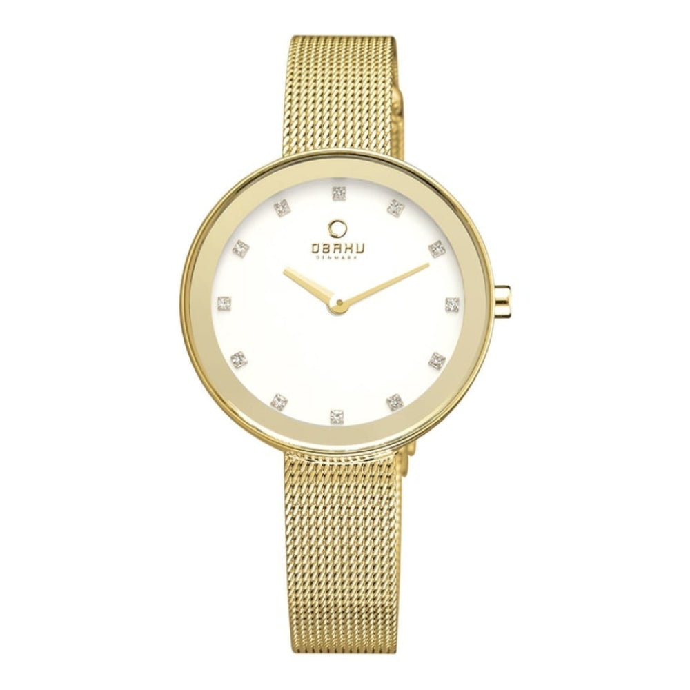 BLIK - GOLD Gold Plated Stainless Steel Mesh Bracelet Watch