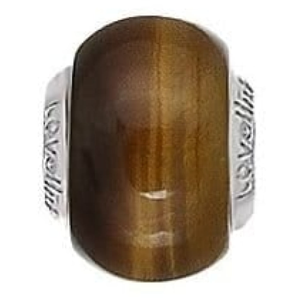 Large Tigereye Genuine Stone And Sterling Silver Link