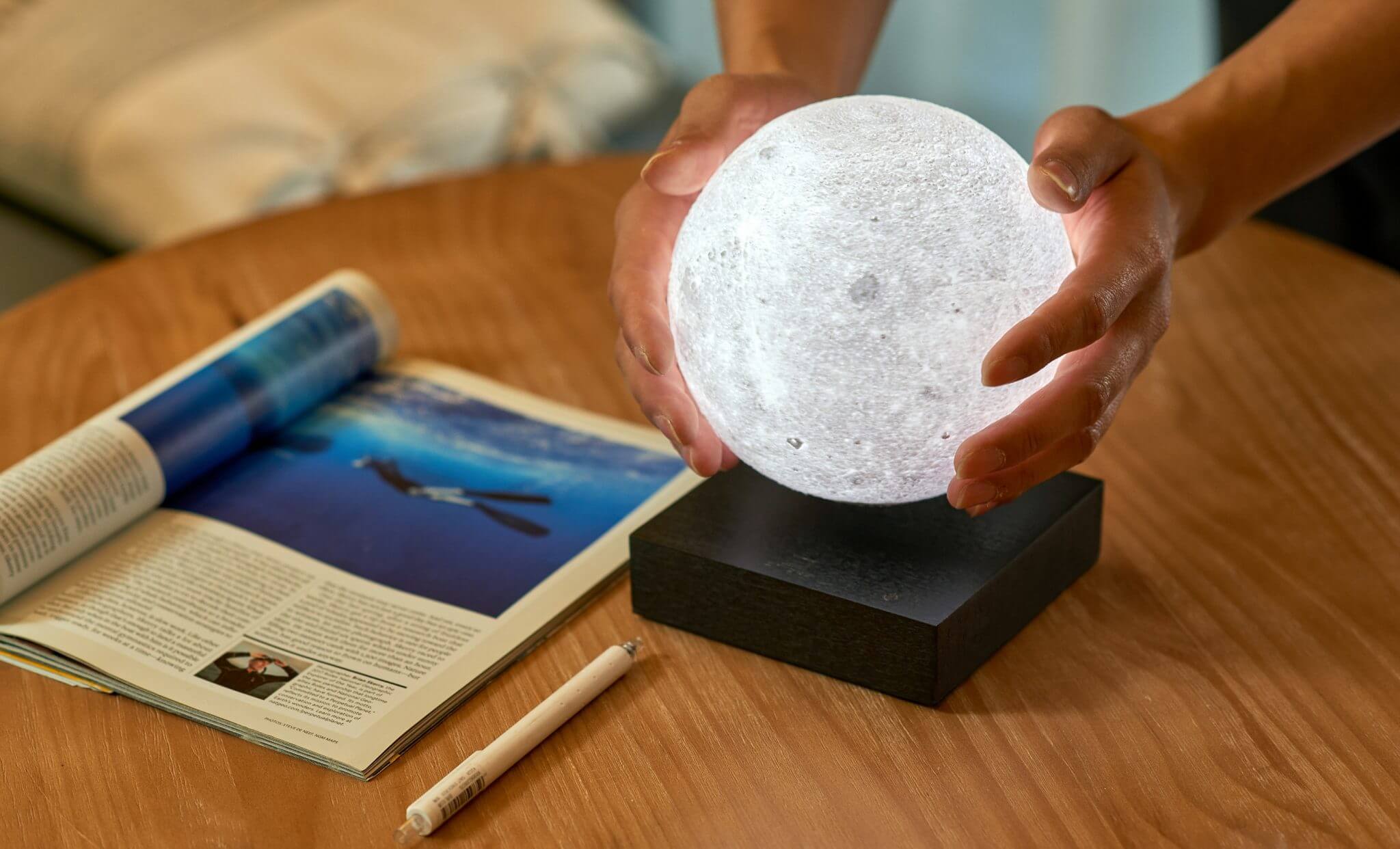 Smart Moon Lamp- Black Wood
