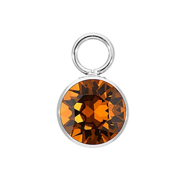 Light Amber Charm BOTTONE 10mm (SS)