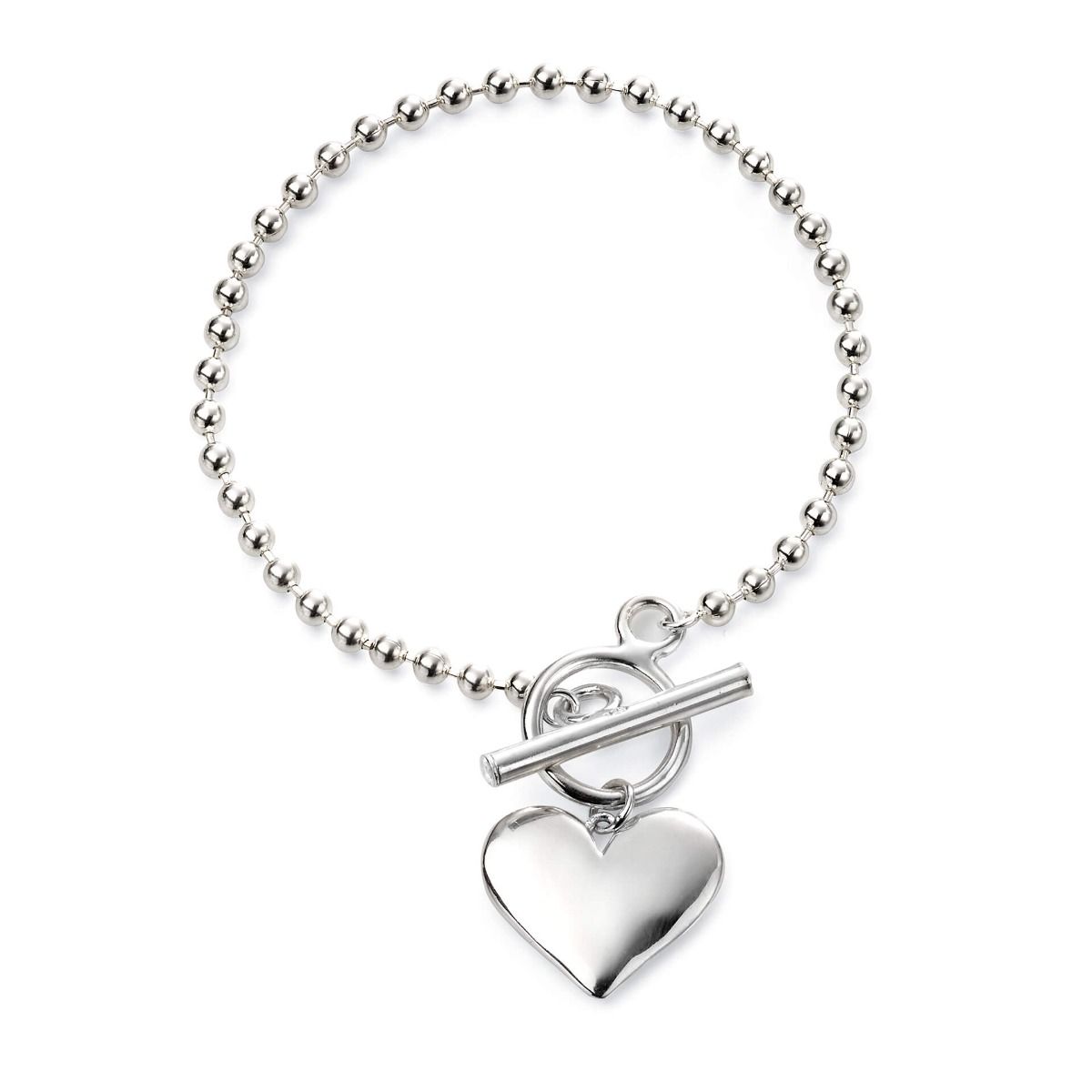 Ball Chain Bracelet with Heart Tag