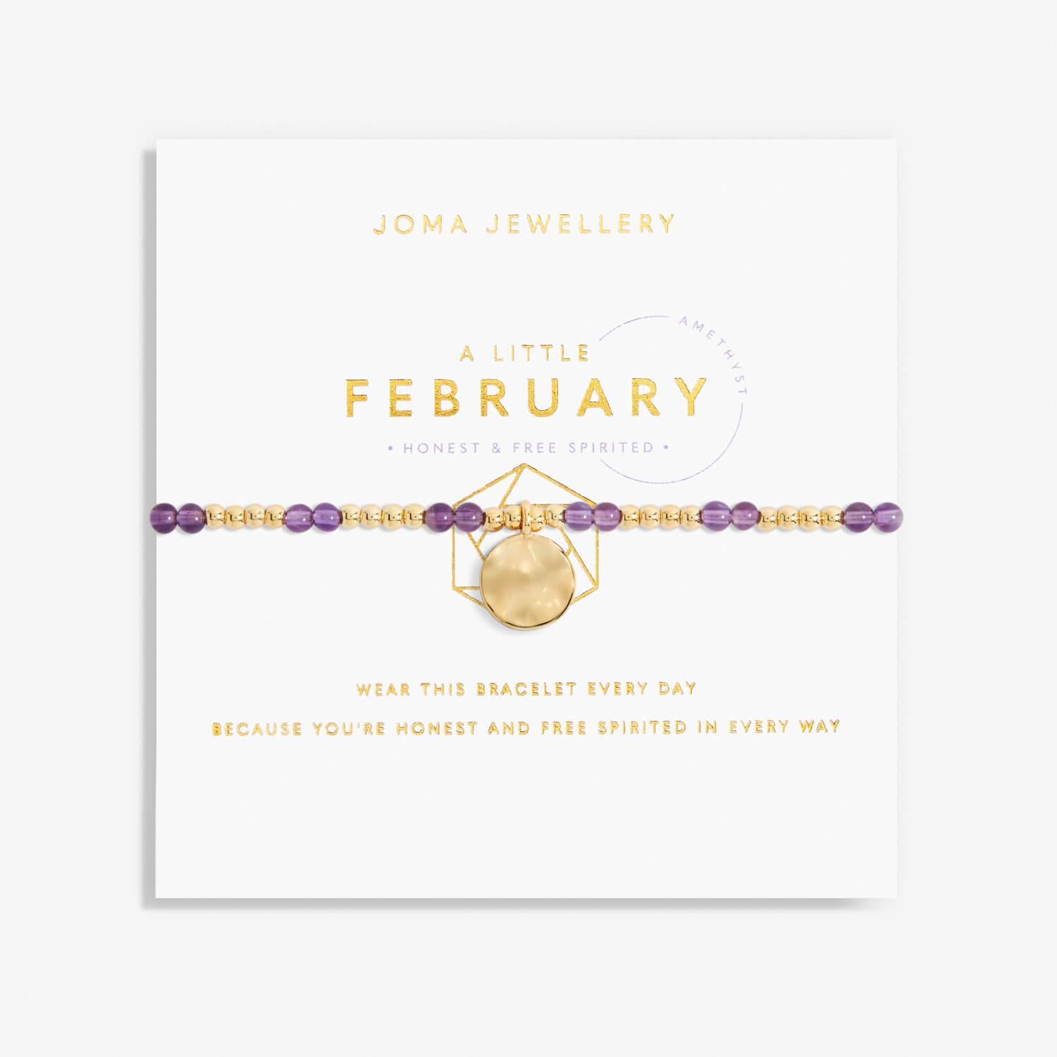 February A Little Birthstone Gold Bracelet