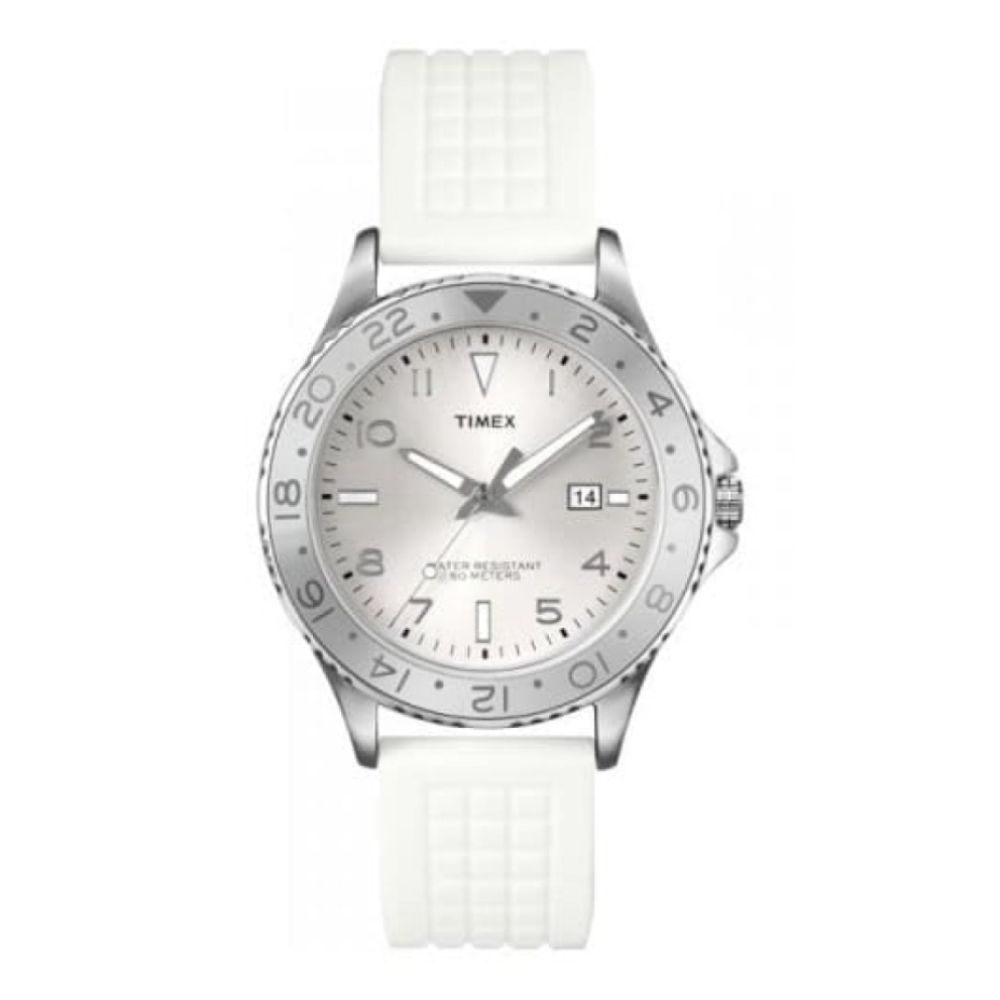 Gents White Rubber & White Dial Watch