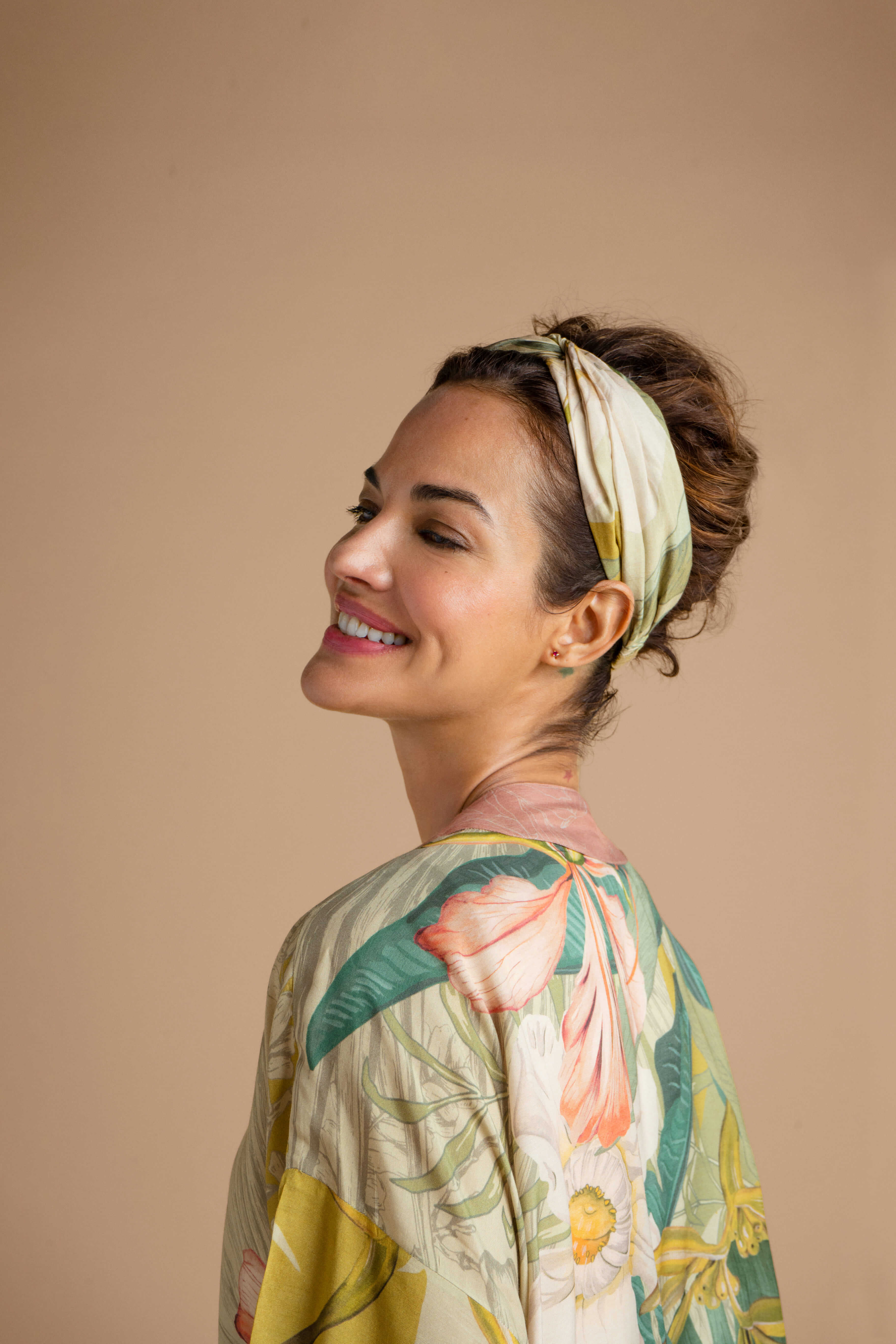 Delicate Tropics Elasticated Headband - Sage