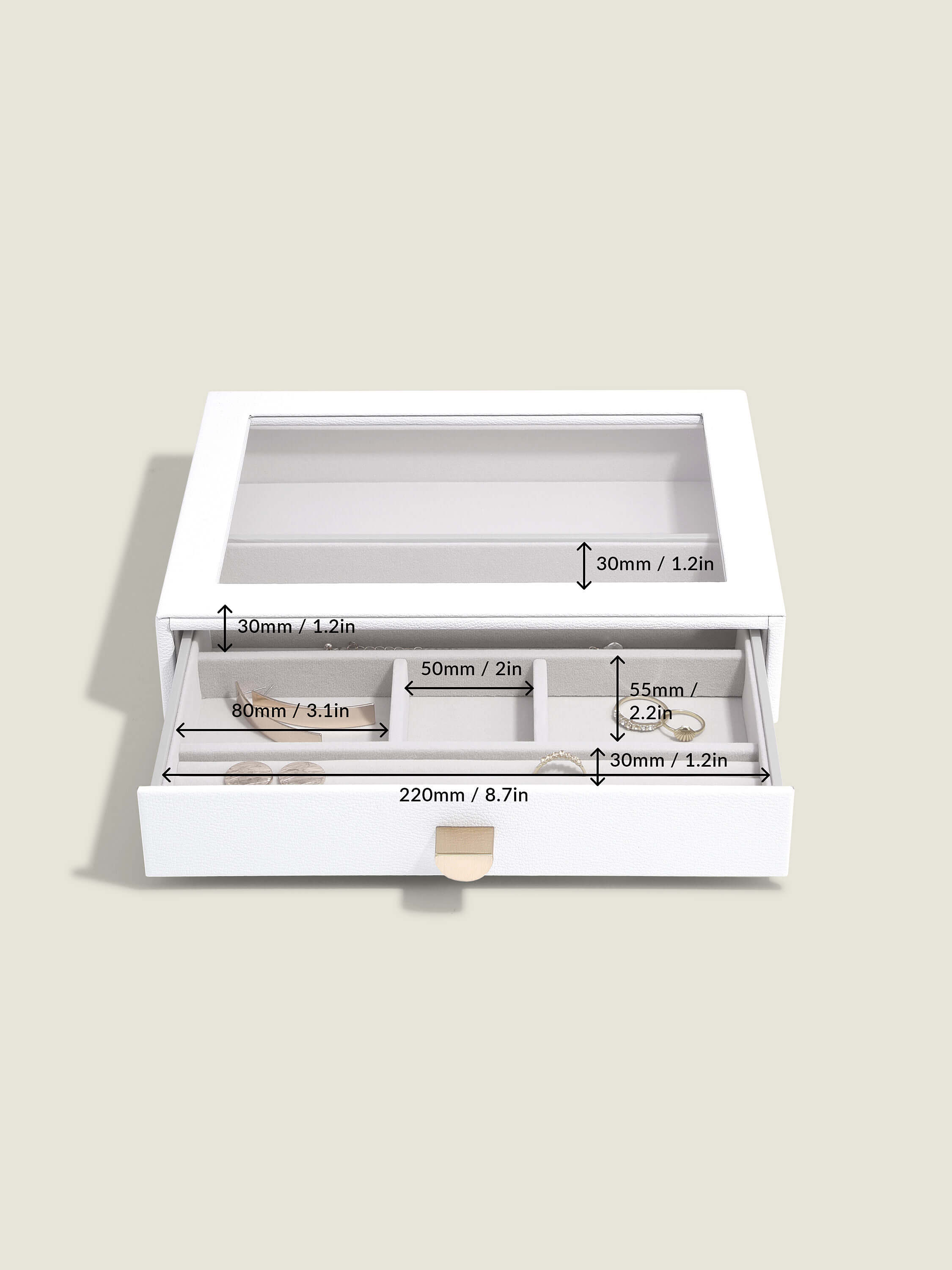 Pebble White Classic Drawer Set Of 4