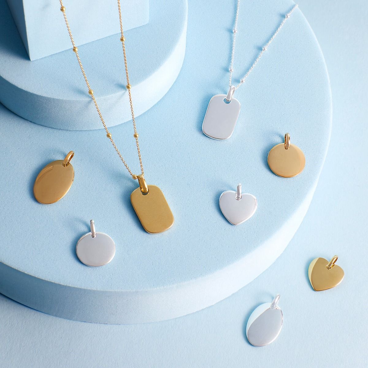 Rounded Rectangle Tag Pendant Necklace