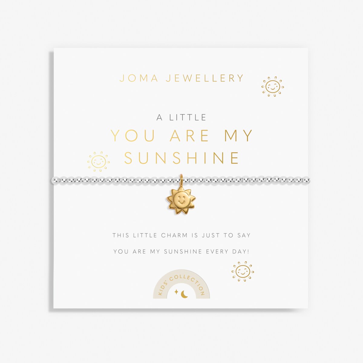 Kid's A Little 'You Are My Sunshine' Silver & Gold Plated Bracelet