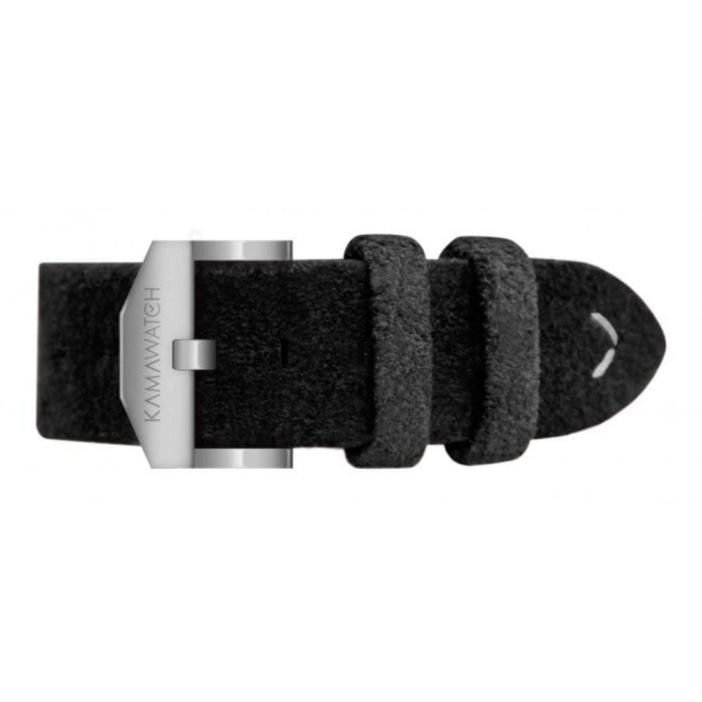 Royal Black Dial & Green Camouflage Strap Leather Strap Wristwatch