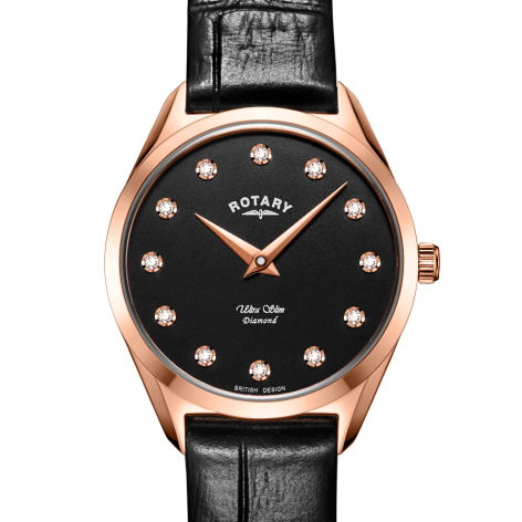 Ladies Leather Rose Gold Watch