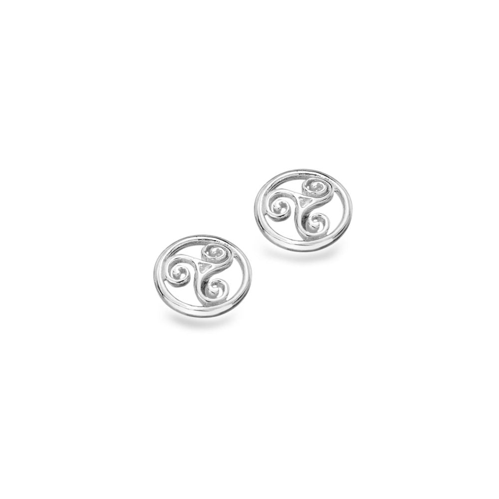 Celtic Triskele Round Stud Earrings