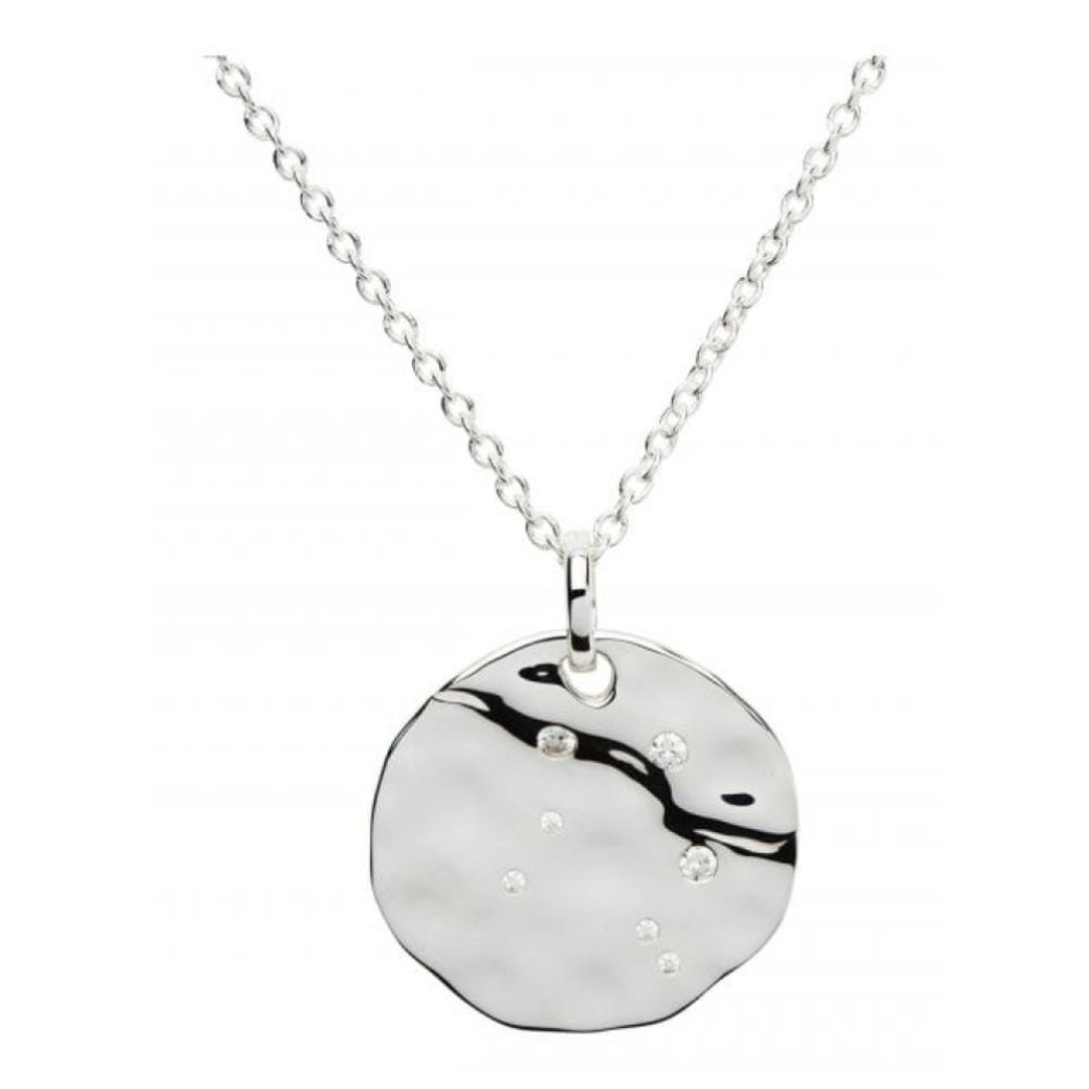 Sterling Silver 925 Pendant With Cz Incl. Chain. Libra