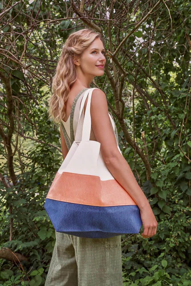 Coconut/Terracotta/Navy Boho Bag