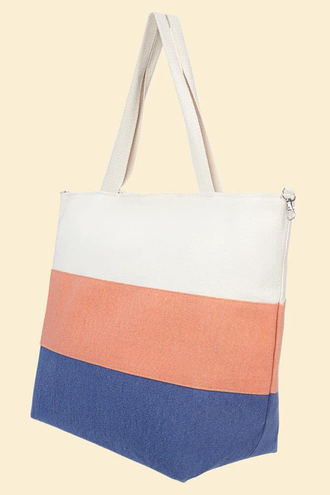 Coconut/Terracotta/Navy Boho Bag