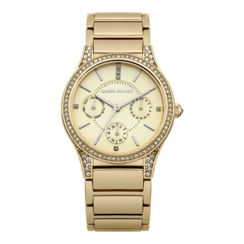 Ladies Gold Plated Watch With Swarovski Crystals