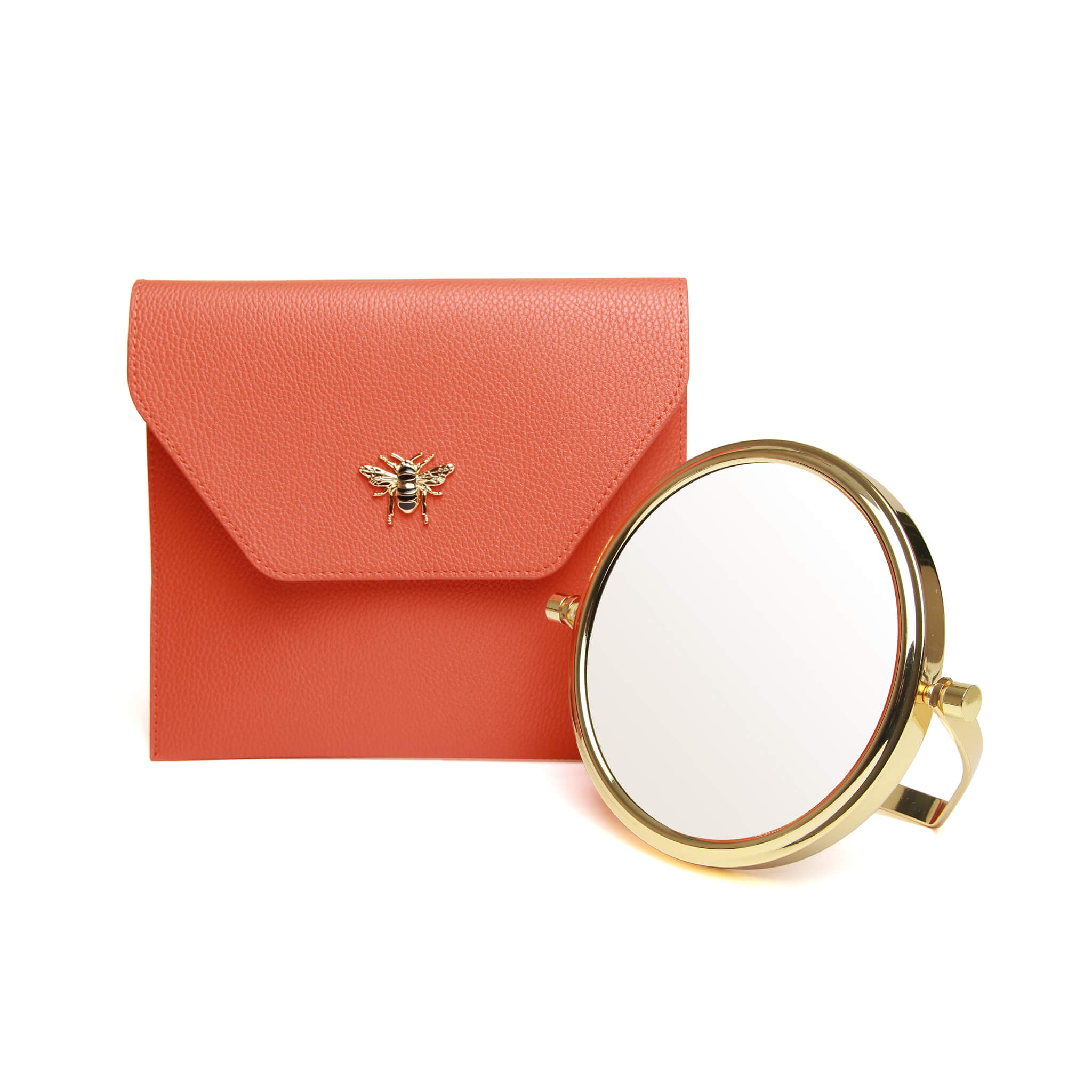 Orange - Travel Mirror & Case - 7x Magnification