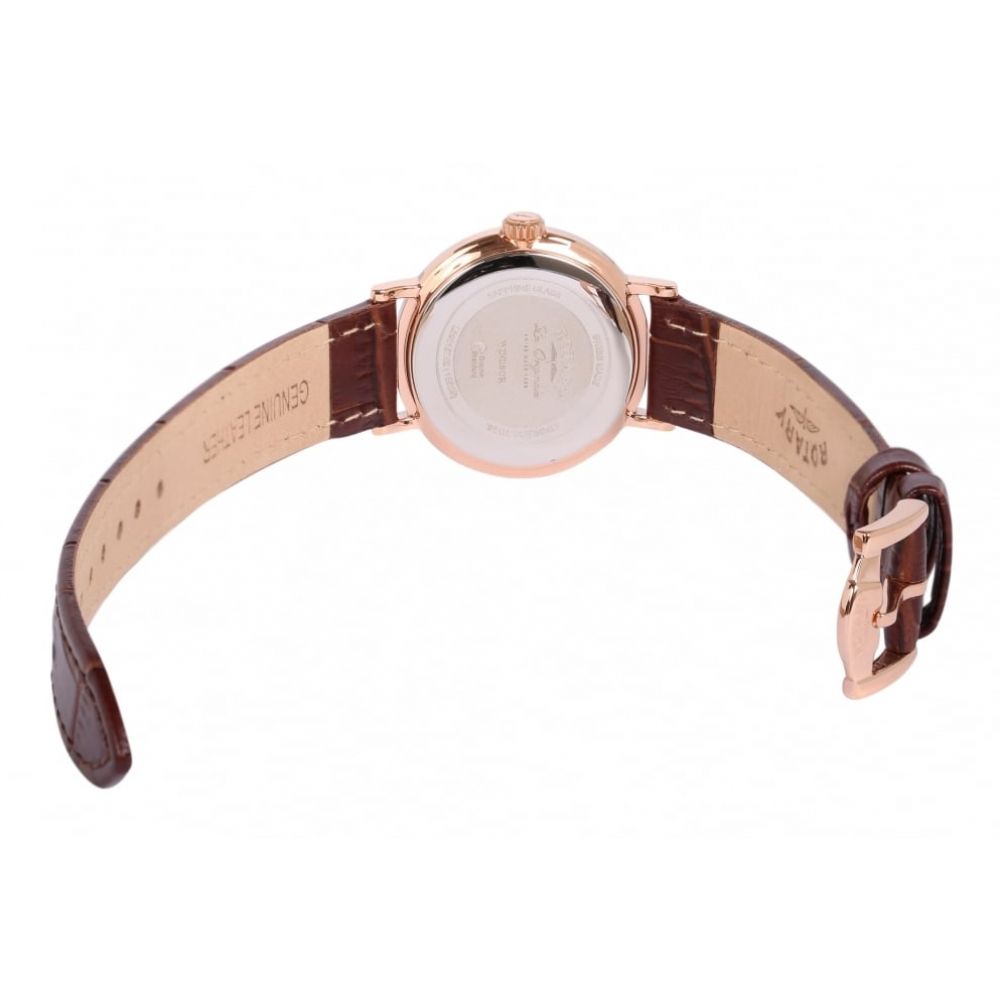 Rose Gold Plated Leather Strap Windsor Ladies Watch