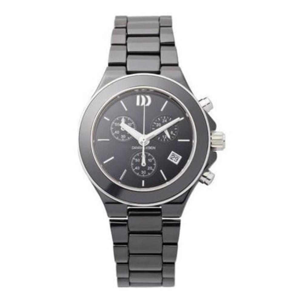 Ladies Black Ceramic Chronograph Sapphire Crystal Watch
