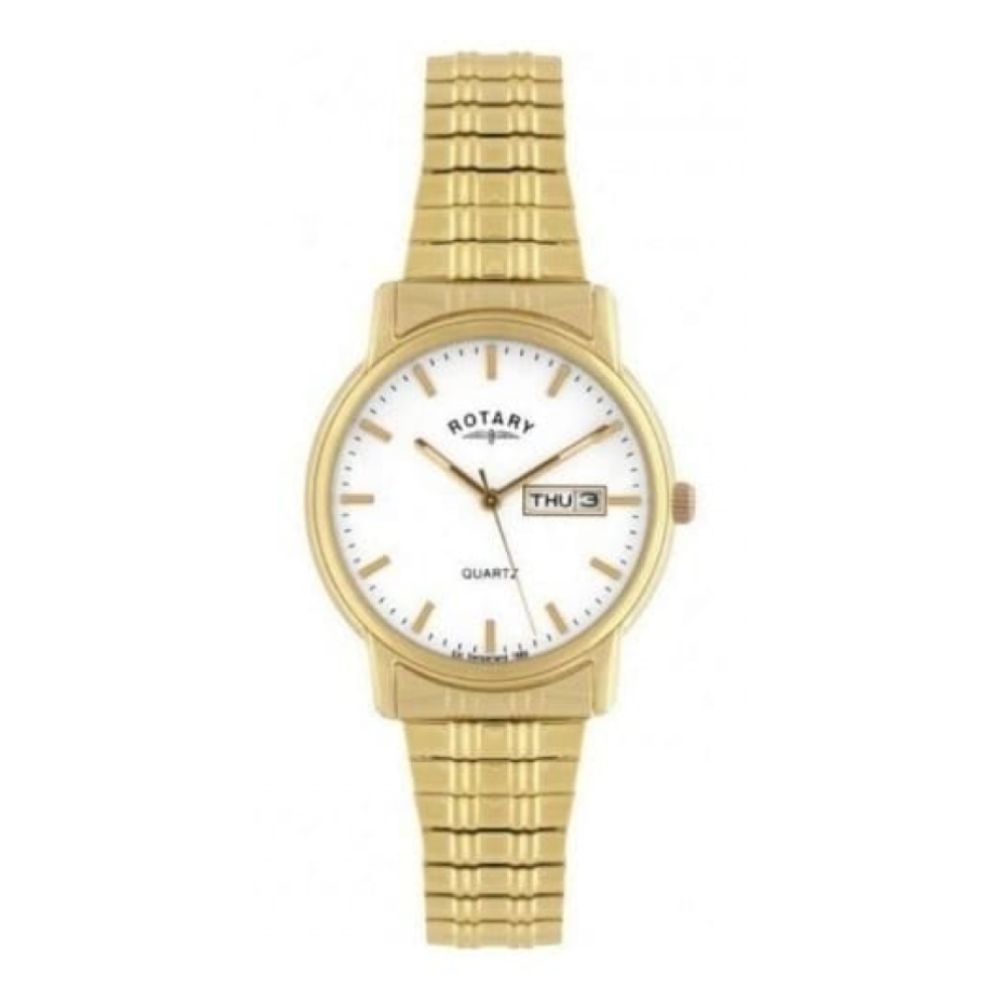 Gold Stainless Steel Expandable Date Watch